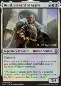 Baird, intendant d'Argive - Prerelease Promos