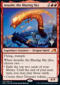 Atsushi, le ciel flamboyant - Planeswalker symbol stamped promos