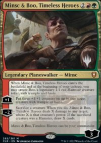 Minsc et Bouh, hros ternels - Planeswalker symbol stamped promos